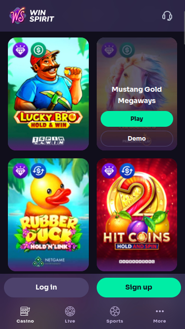 Jackpot mobile di WinSpirit Casino