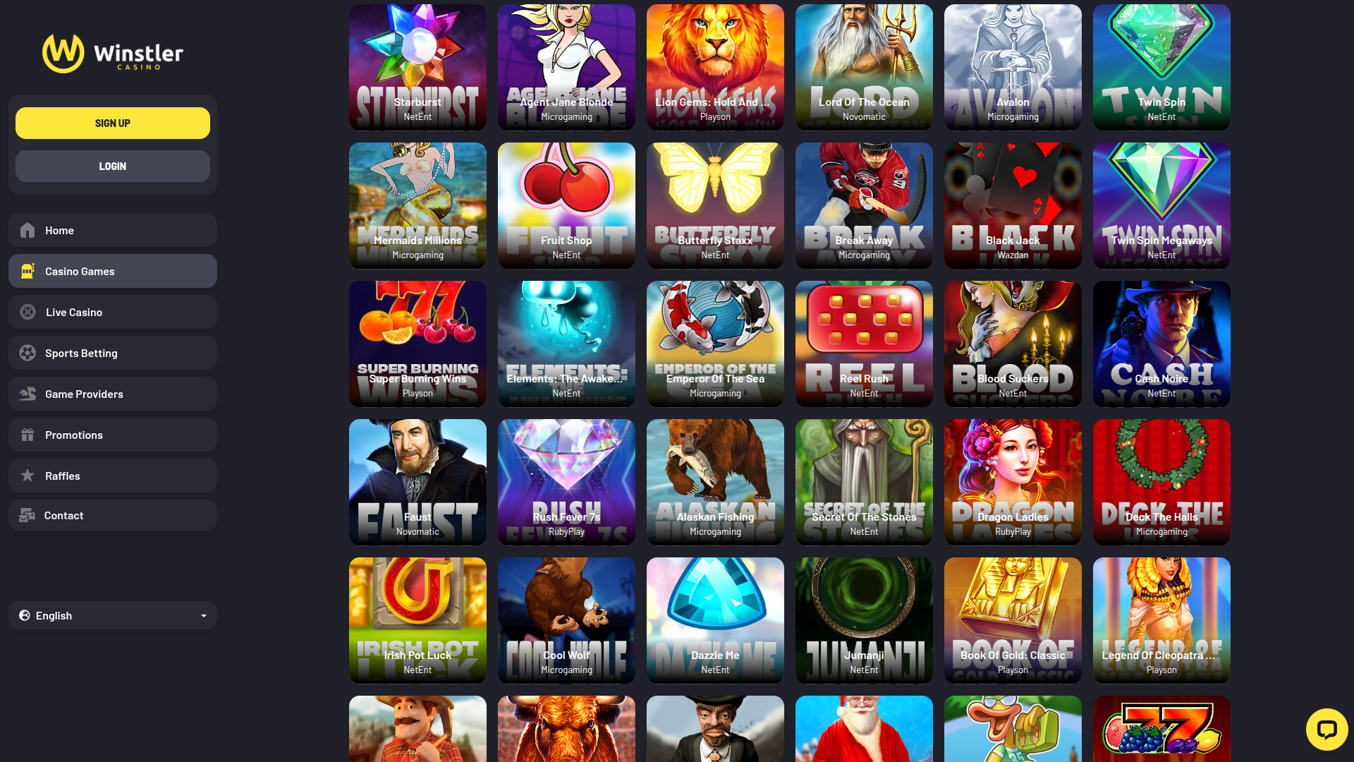 Jeux de bureau de Winstler Casino