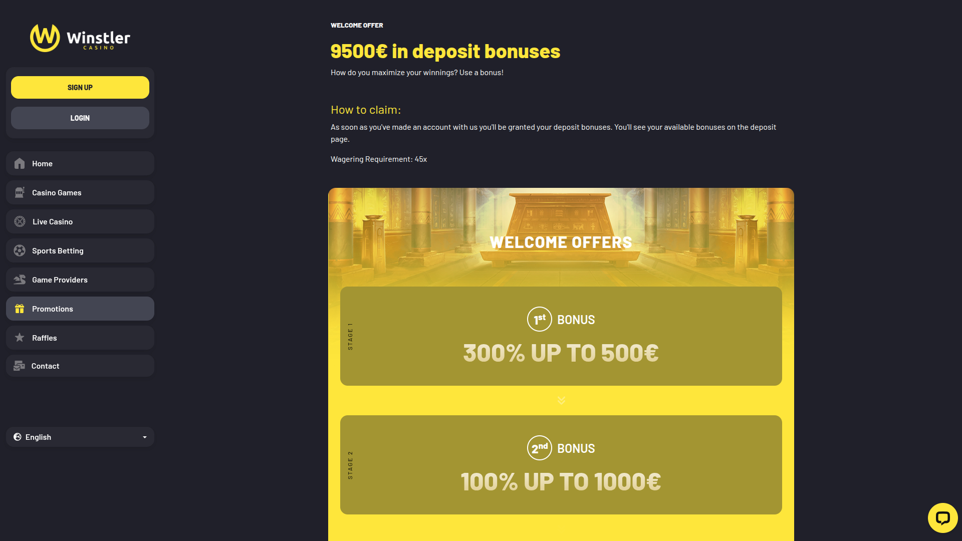 Promotions de bureau de Winstler Casino