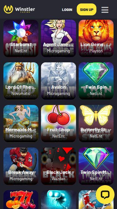 Jeux mobiles de Winstler Casino
