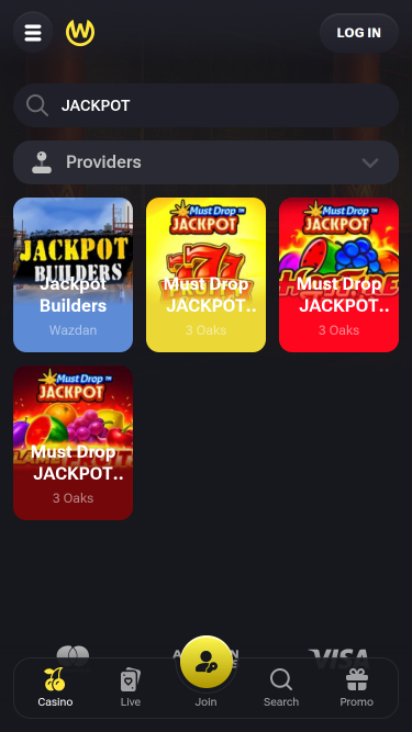 Jackpot móvil del casino Winstler