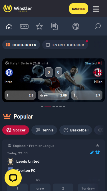 Sports mobiles de Winstler Casino