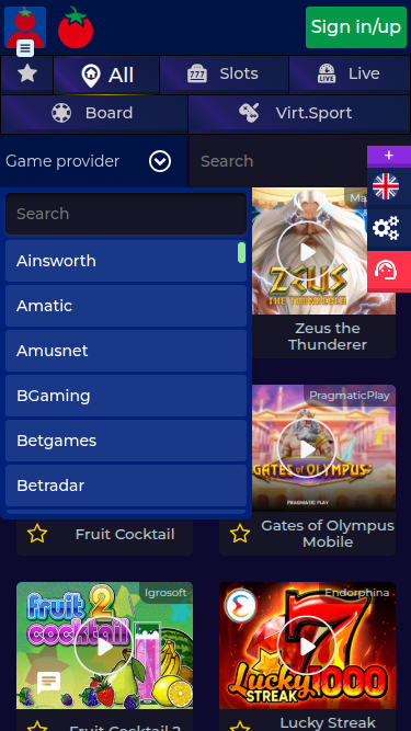 Développeurs de jeux mobiles de Wintomato Casino