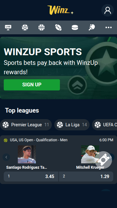Sports mobiles de Winz Casino