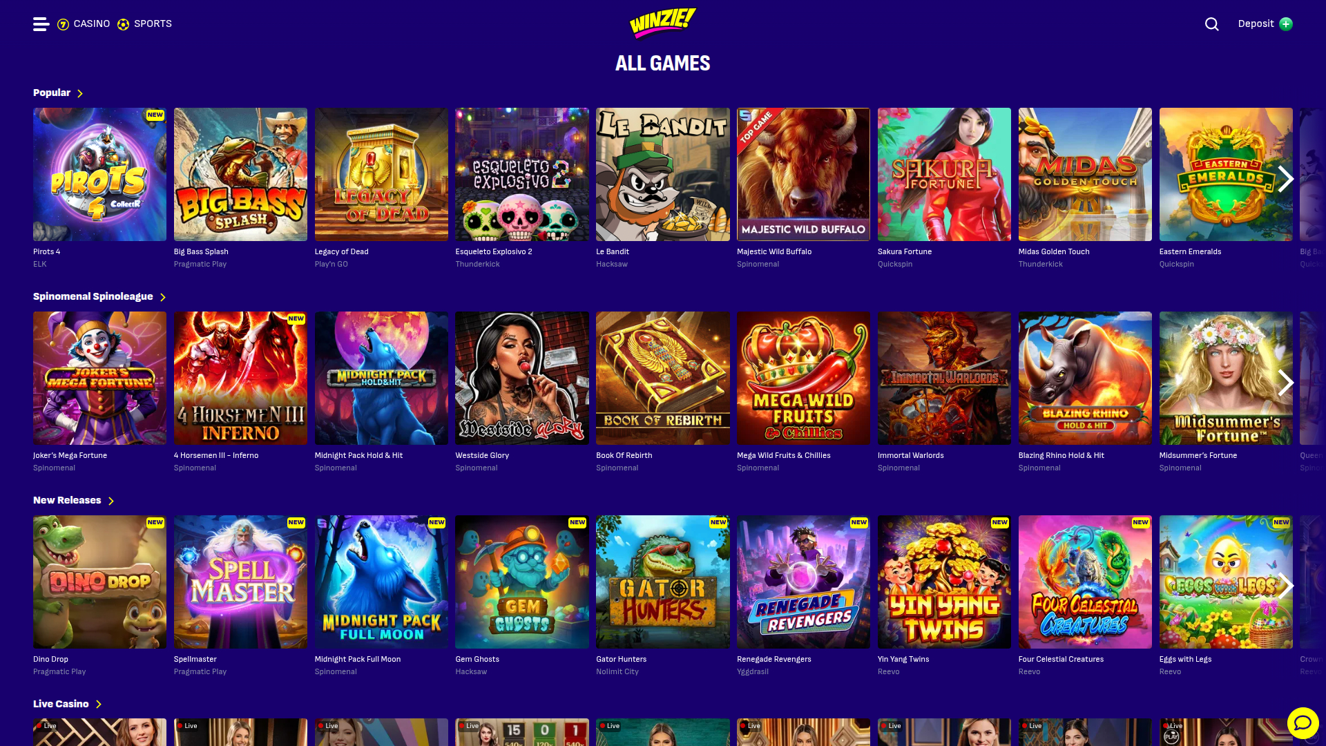 Giochi desktop di Winzie