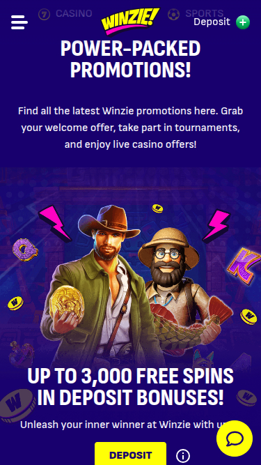 Promozioni mobile di Winzie