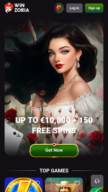 Главная страница казино Винзория