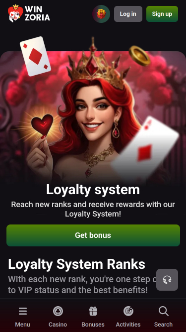 VIP-программа казино Винзория