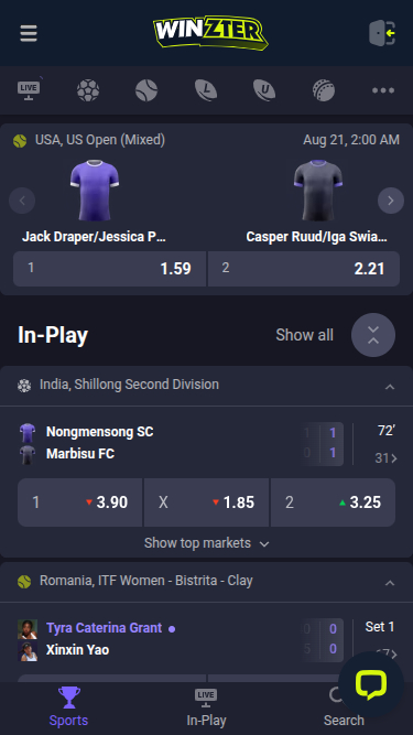 Winzter Casino Mobile Sports