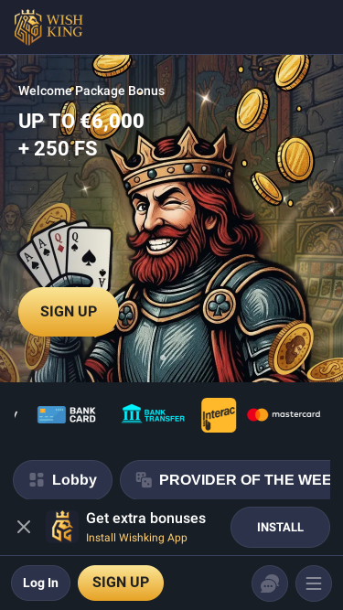 Jackpot mobile del casinò Wishking