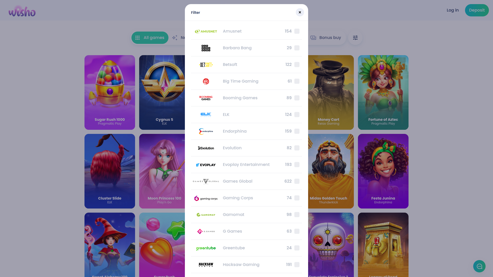 Développeurs de jeux de bureau de Wisho Casino