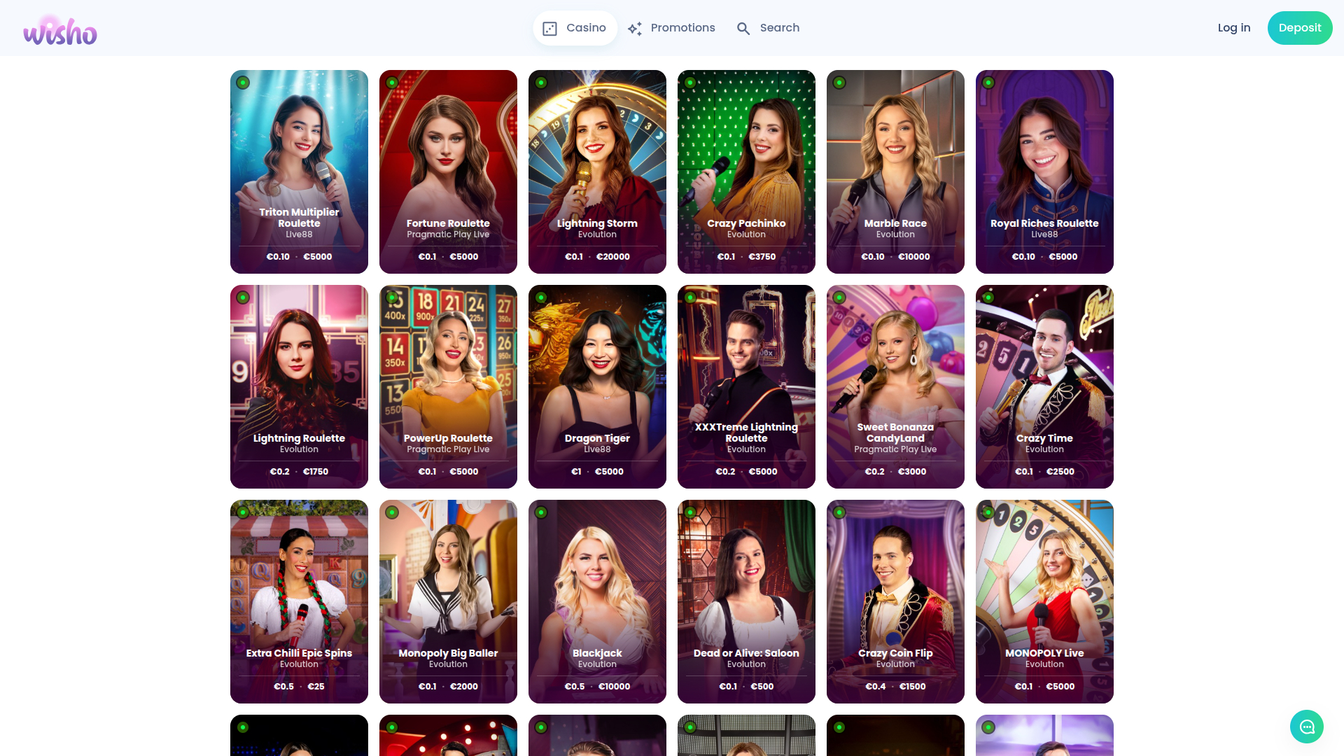 Croupier en direct de bureau de Wisho Casino