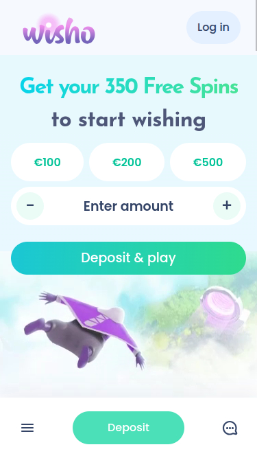 Page d'accueil mobile de Wisho Casino