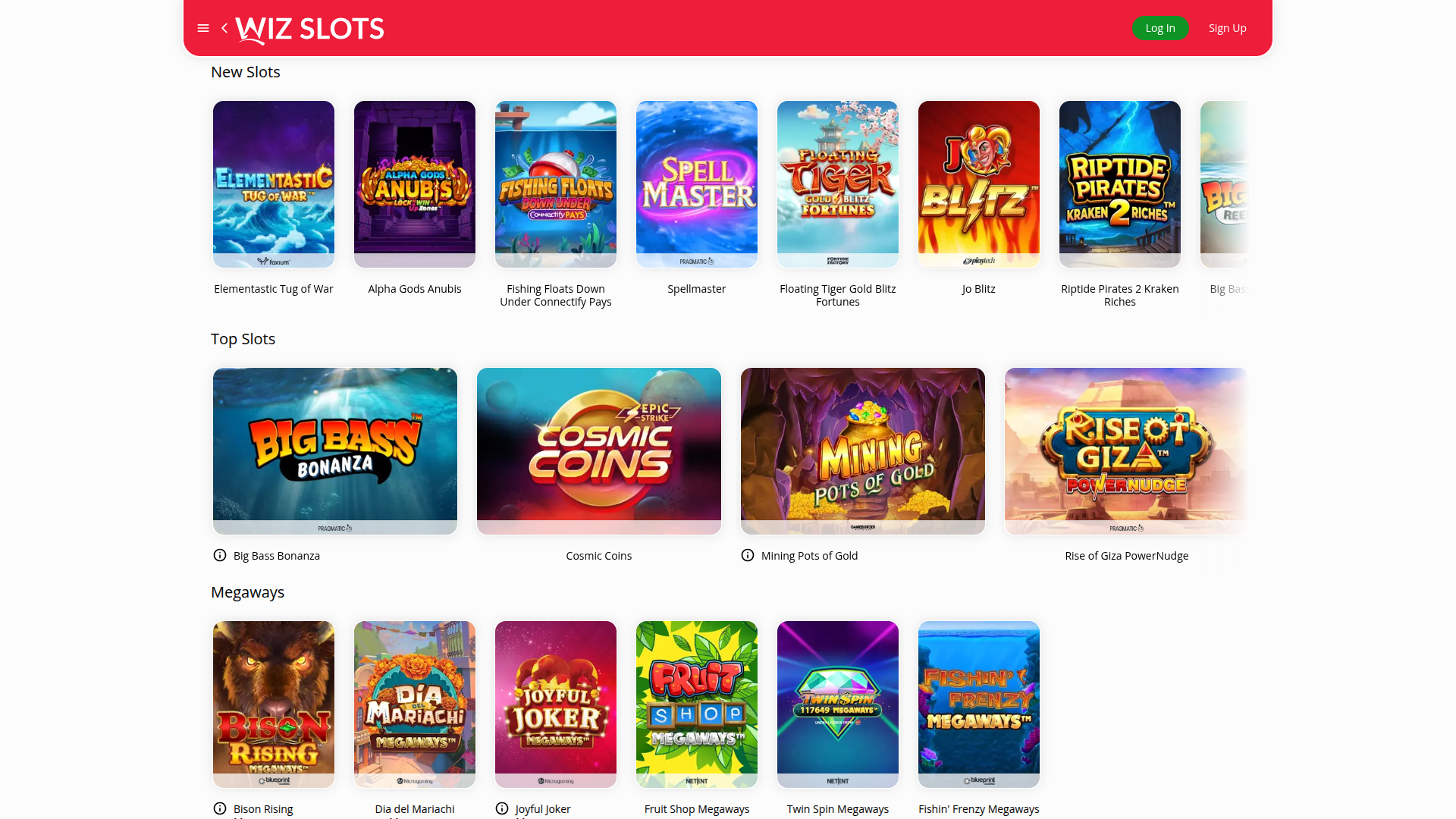 Jeux de bureau de Wiz Slots Casino