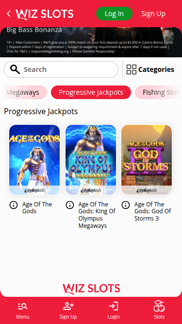 Jackpot mobile de Wiz Slots Casino