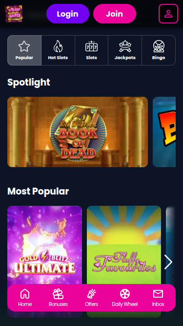 Jeux mobiles de Wizard Slots Casino