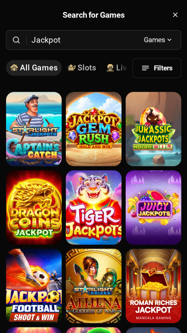 Jackpot mobile del casinò Wolf.io