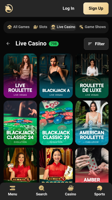 Wolf.io Casino Mobile Live Dealer
