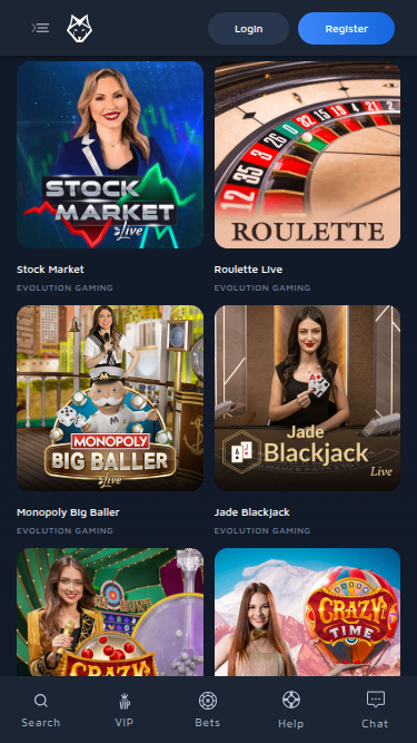 Croupier en direct mobile de Wolf.Bet Casino