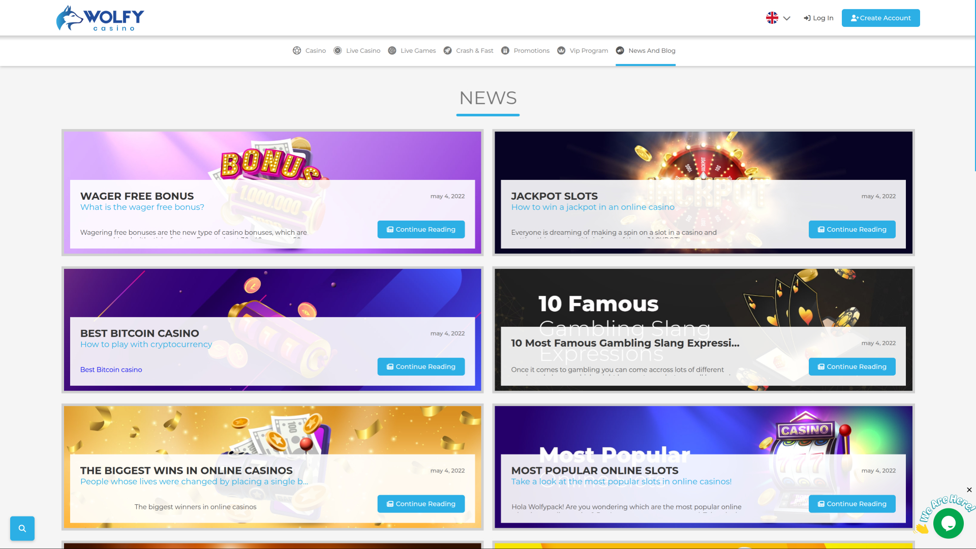 Noticias y blog de Wolfy Casino para ordenador
