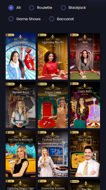 Croupier en direct mobile de Wombat Casino