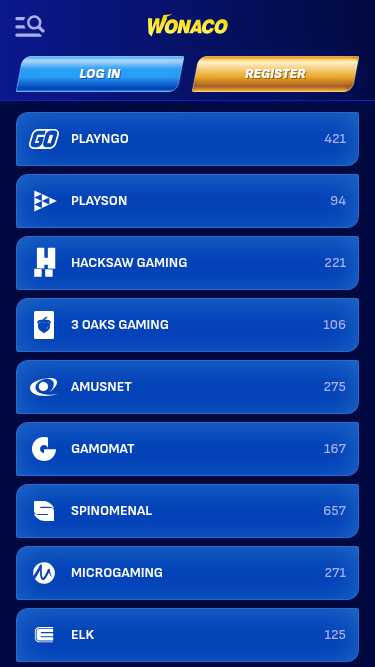 Desarrolladores de juegos móviles de Wonaco Casino