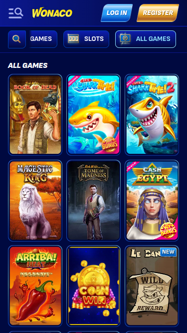 Juegos móviles de Wonaco Casino