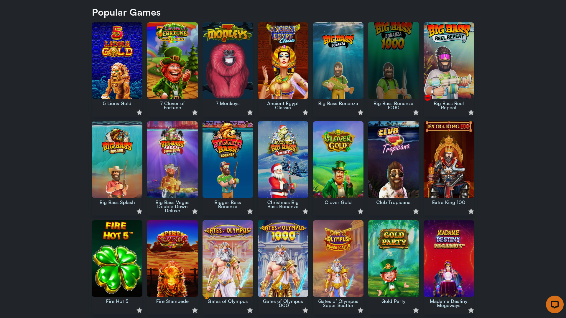 Juegos de escritorio de WONClub Casino