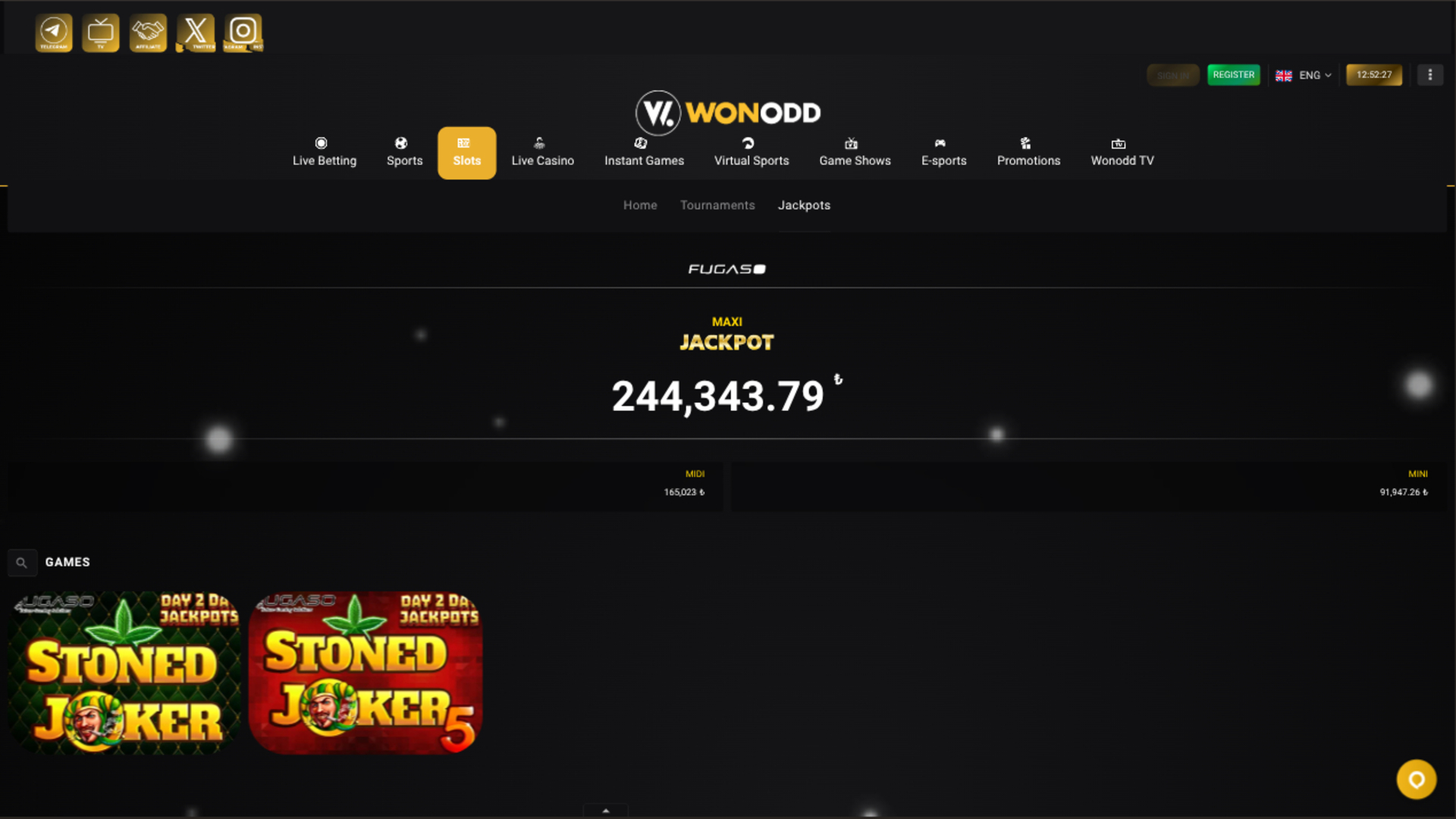 Jackpot sur ordinateur de Wonodd Casino