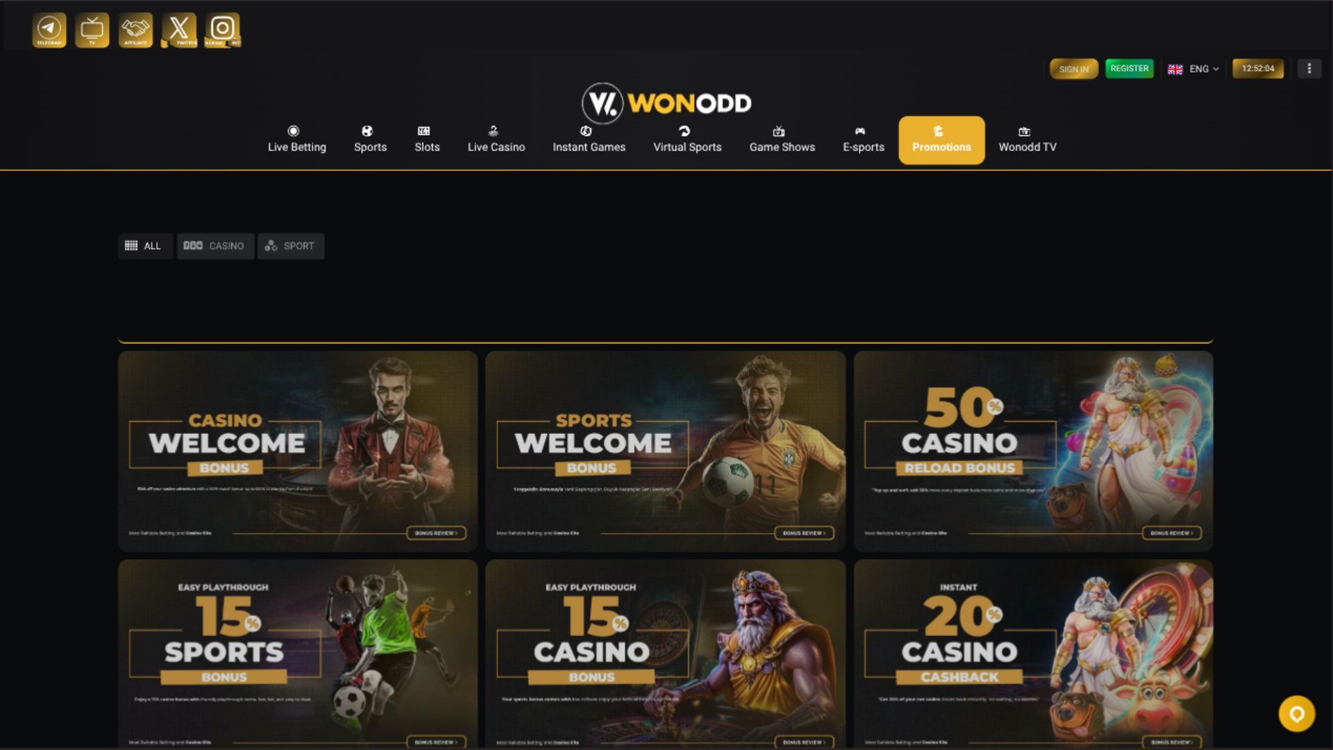 Promotions sur ordinateur de Wonodd Casino