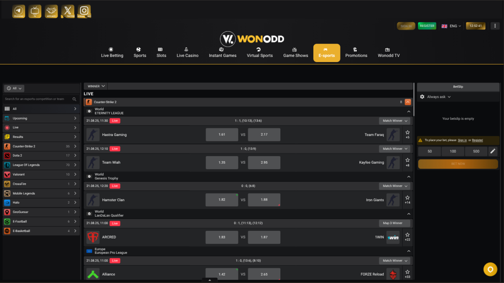 Sports sur ordinateur de Wonodd Casino