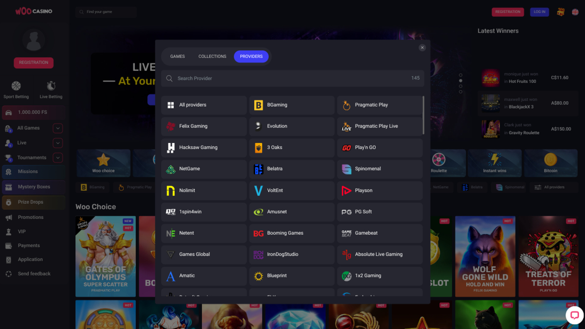 Разработчики игр для компьютера Woo Casino