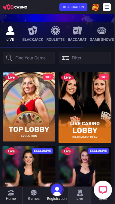 Мобильный live-дилер Woo Casino