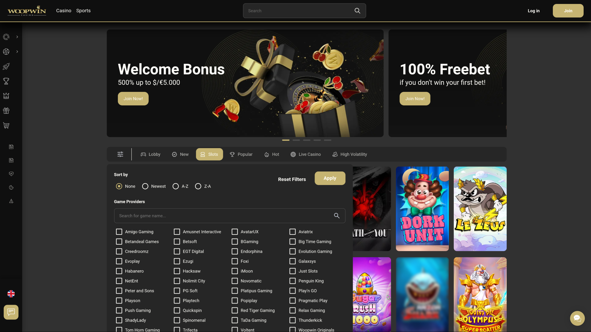 Desenvolvedores de jogos para computador Woopwin Casino