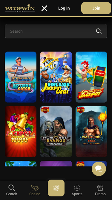 Jackpot do Woopwin Casino Mobile