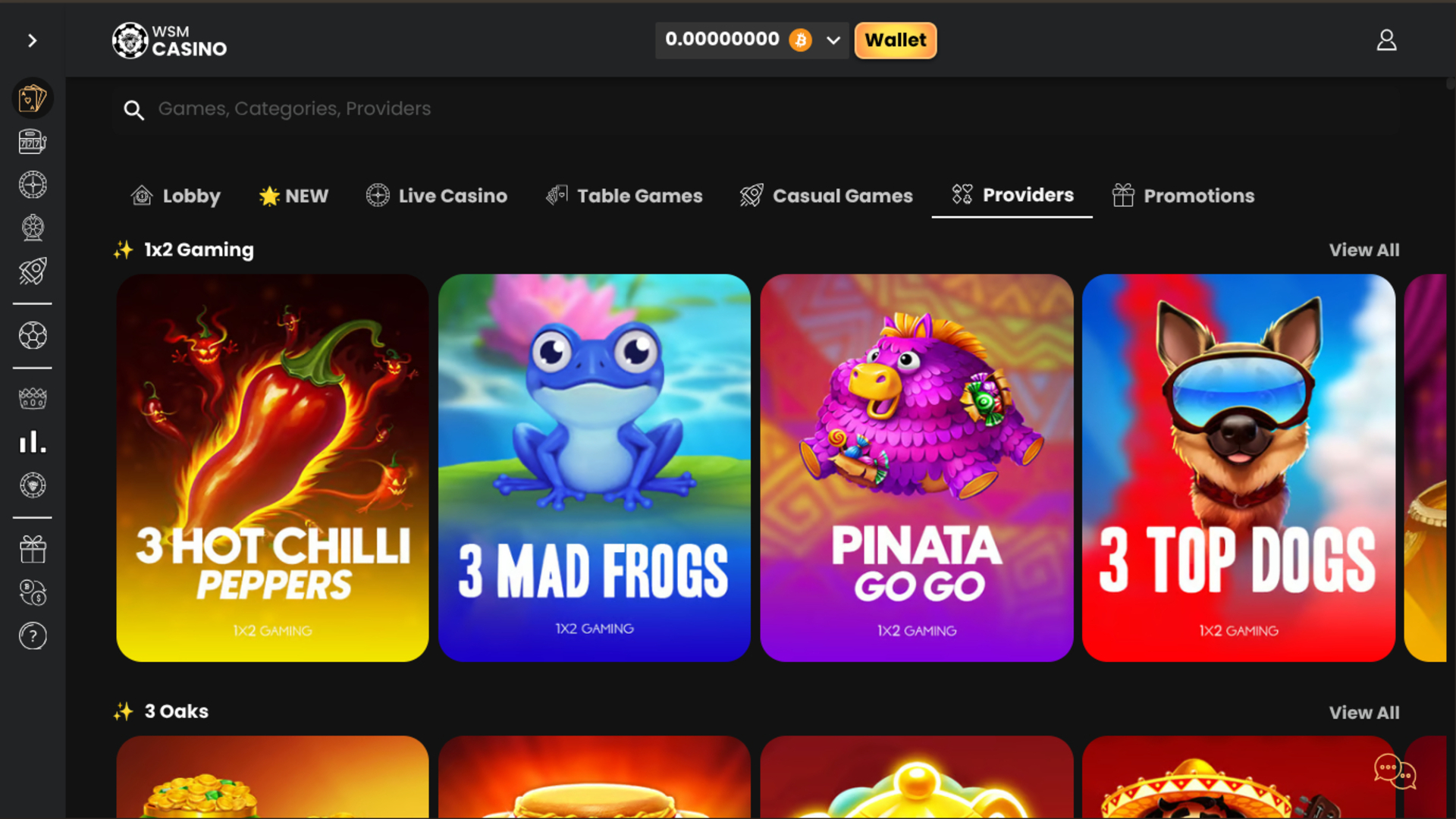 Développeurs de jeux de WSM Casino sur ordinateur