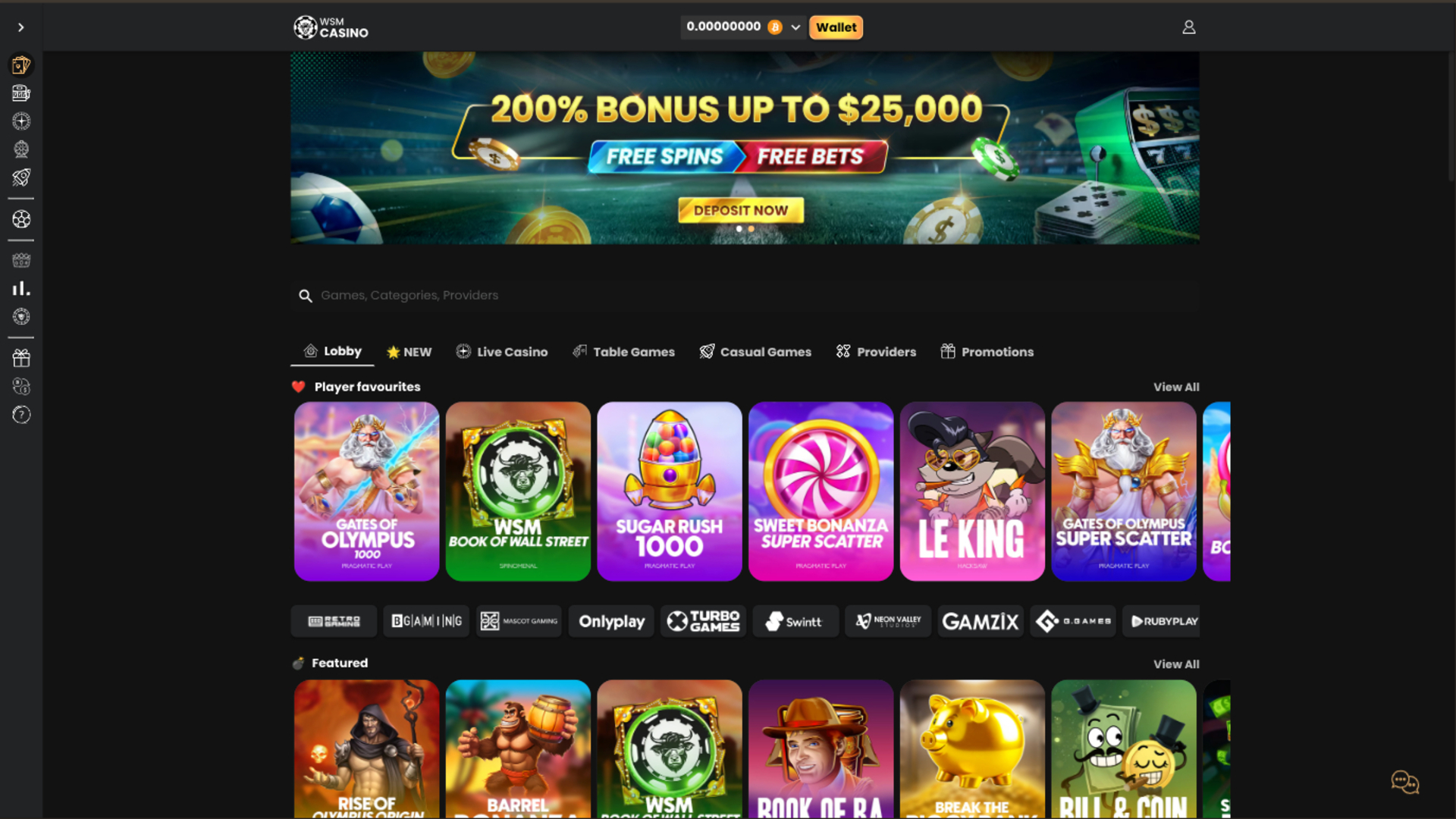 Jeux de WSM Casino sur ordinateur