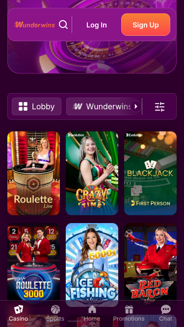 Wunderwins Mobile Live Dealer