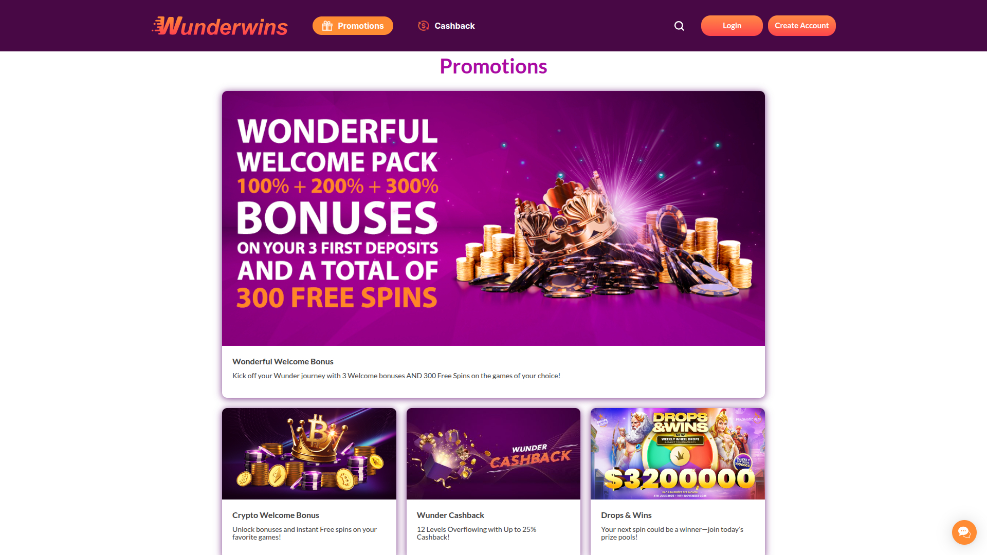 Promozioni desktop di Wunderwins