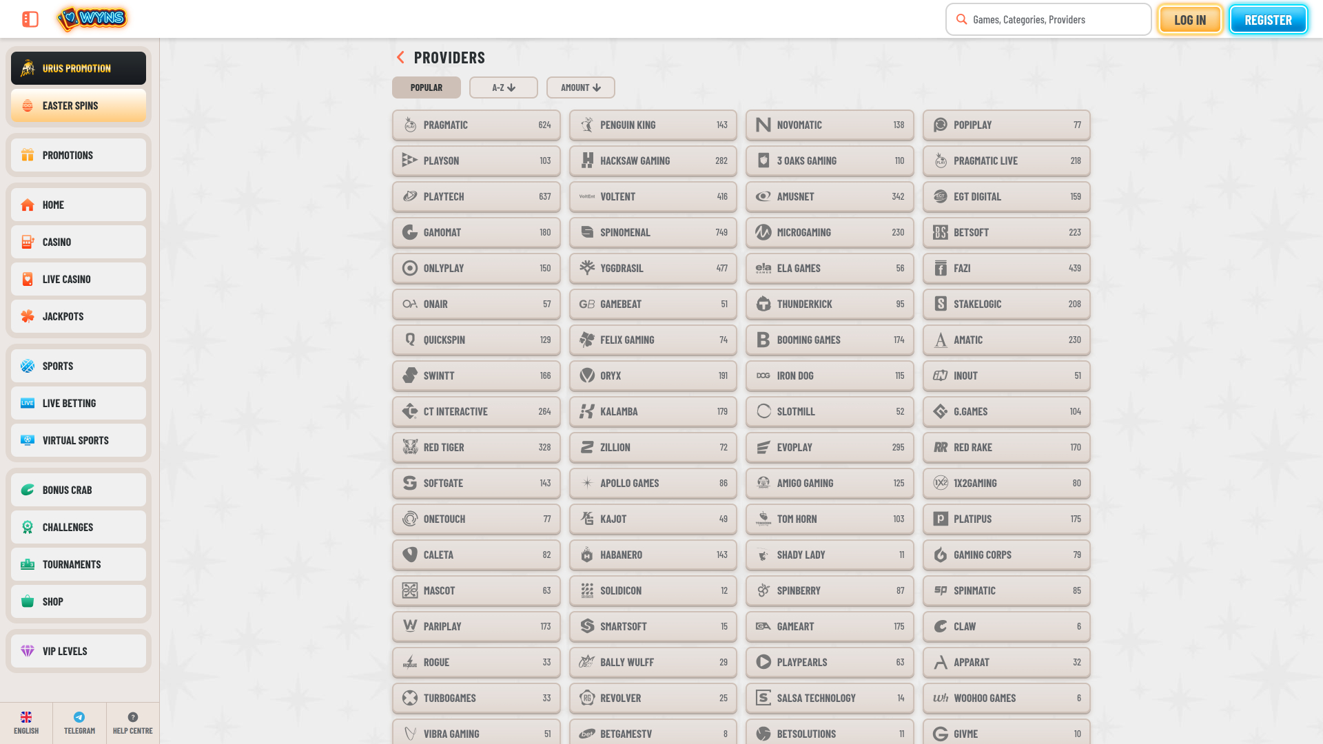 Desarrolladores de juegos de escritorio de Wyns Casino