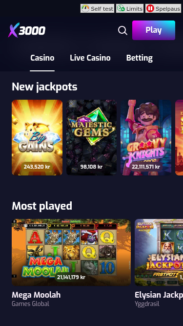 X3000 Mobile-Jackpot