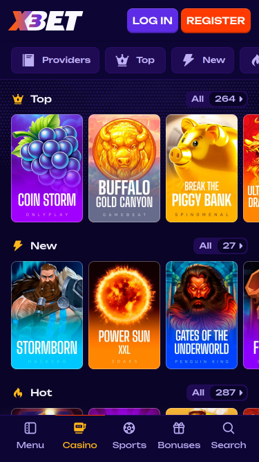 X3bet Casino Mobile Games