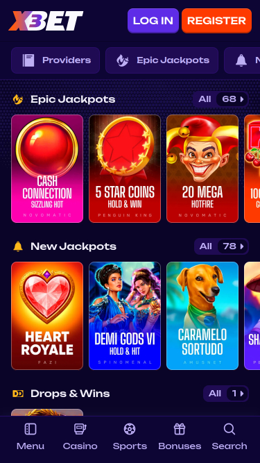 X3bet Casino Mobile Jackpot