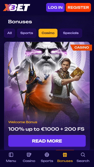 X3bet Casino Mobile-Aktionen
