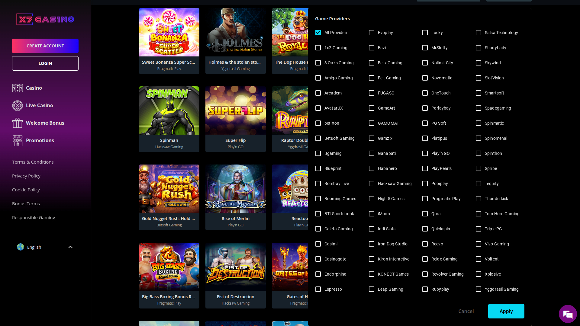 Разработчики настольных игр X7 Казино