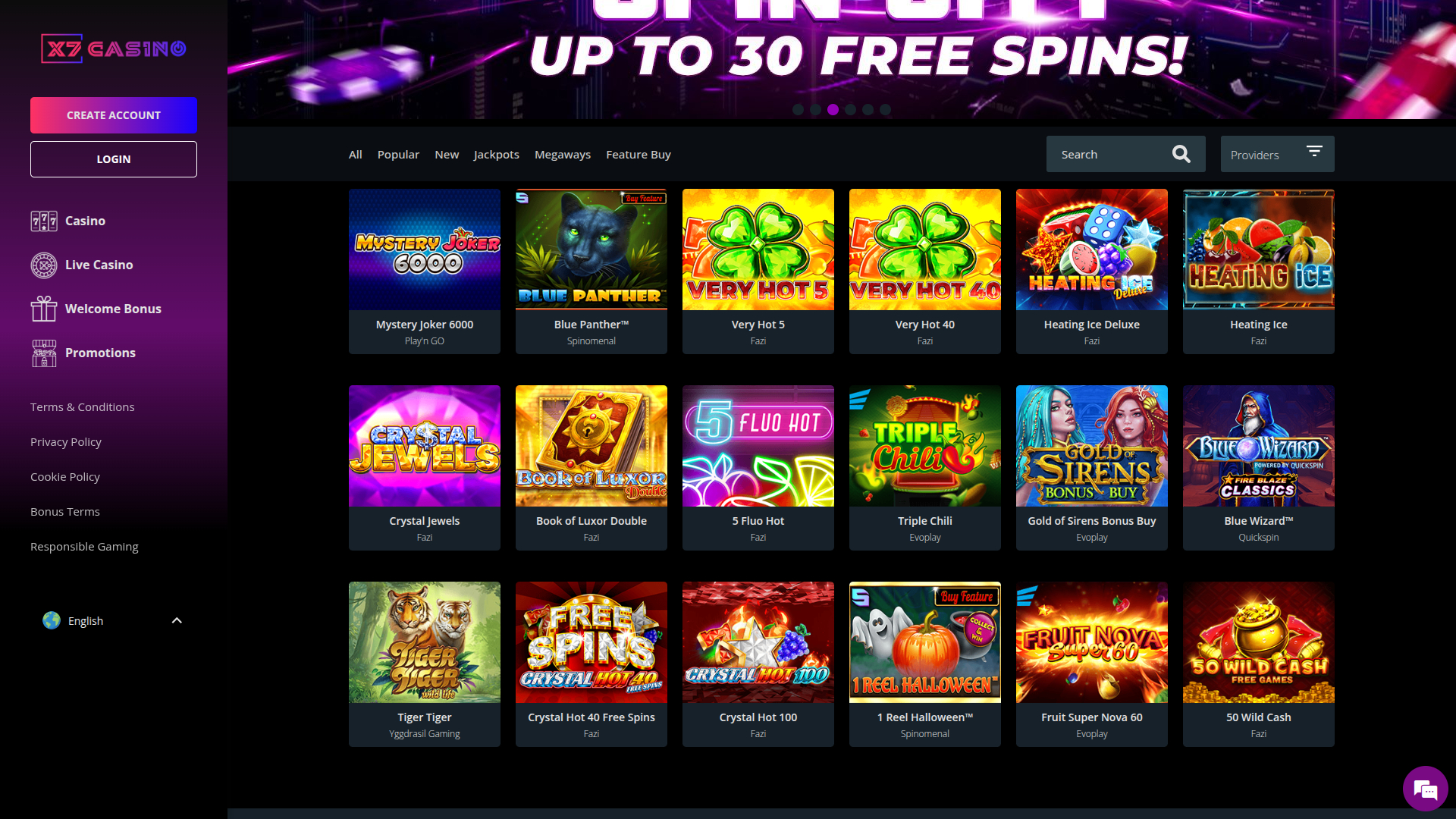 Джекпот на рабочем столе X7 Казино