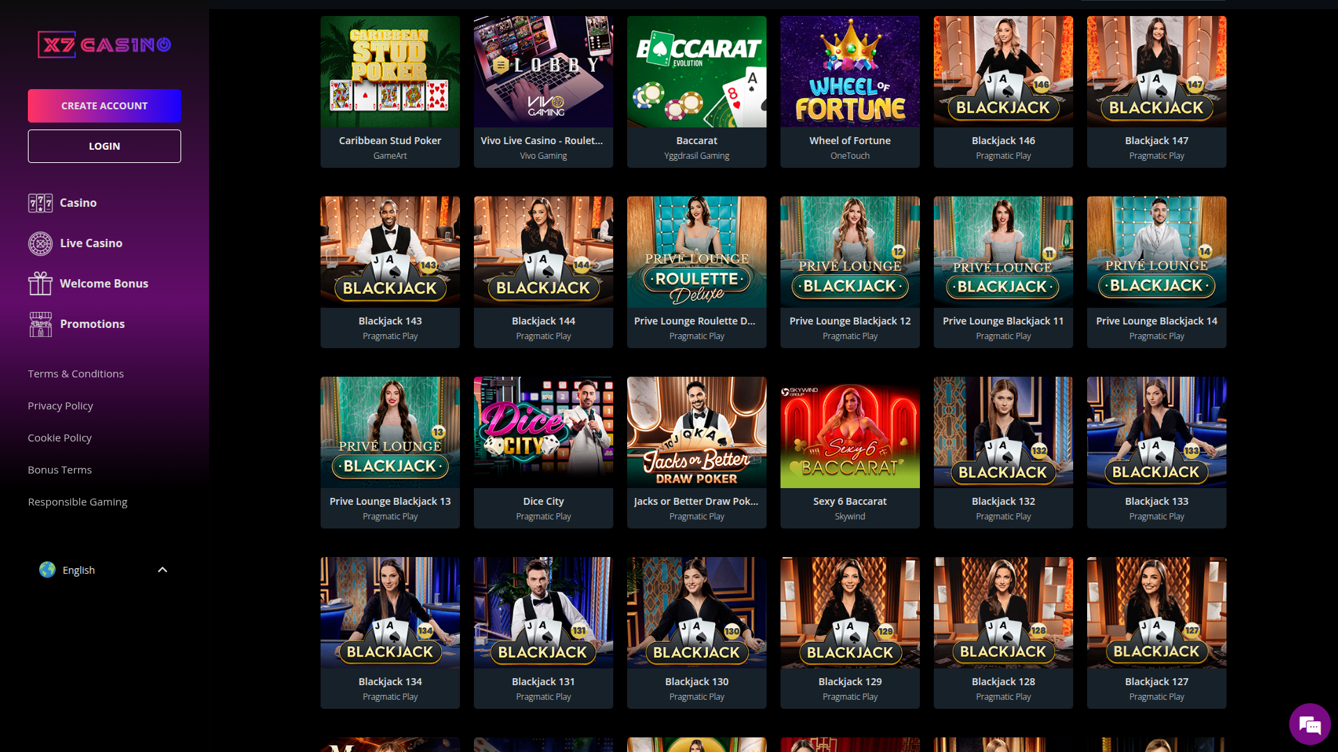 Живой дилер для ПК X7 Casino