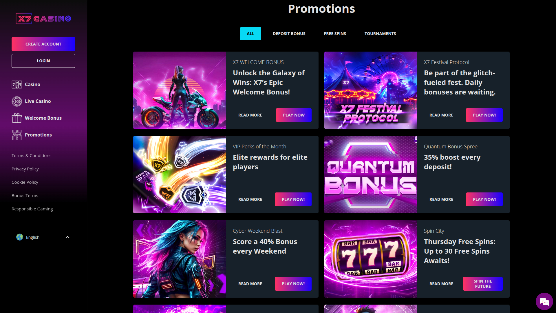 Промоакции X7 Casino для ПК