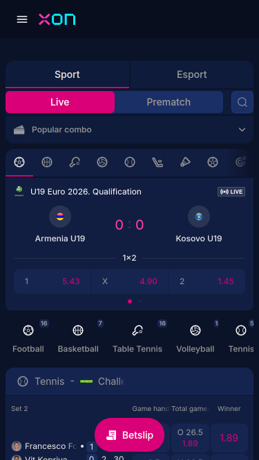 Deportes móviles del casino Xonbet