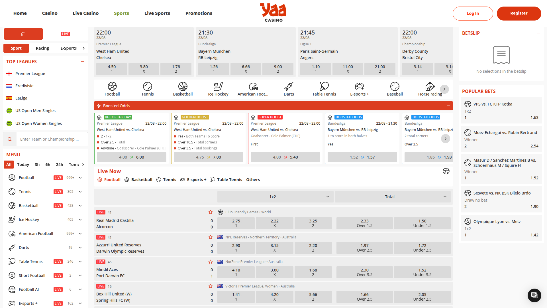 Sports sur ordinateur de Yaa Casino